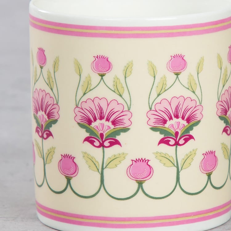 Clay Craft India Circus Rose Mellow Multicolour Ceramic Coffee Mug - 230ml - Set of 6