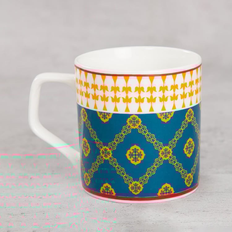 Clay Craft India Circus Swirling Safari Multicolour Ceramic Coffee Mug - 230ml - Set of 6