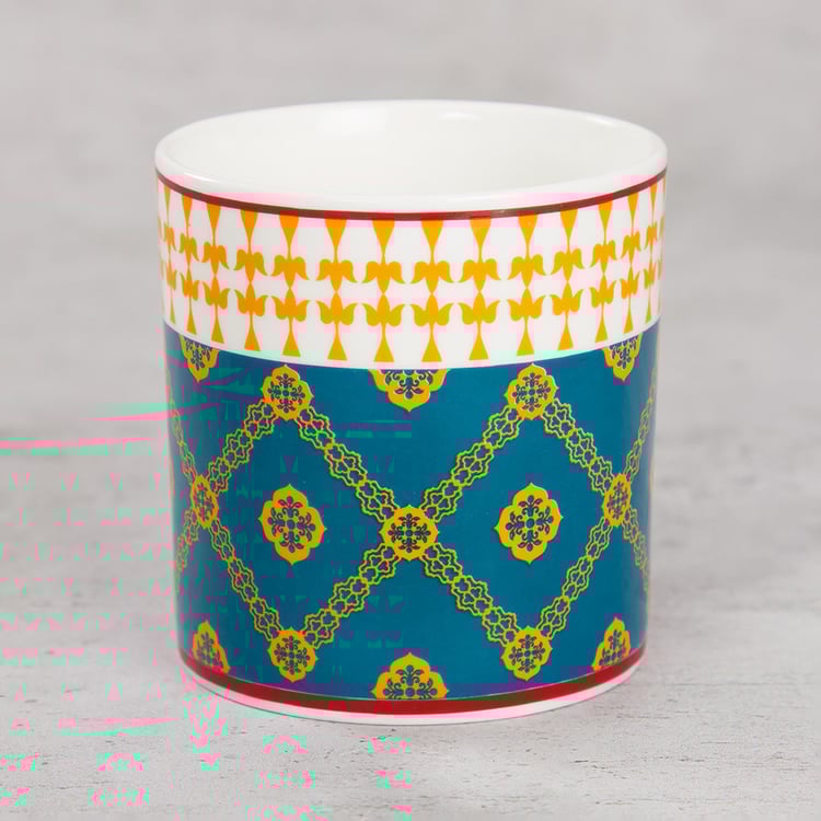 Clay Craft India Circus Swirling Safari Multicolour Ceramic Coffee Mug - 230ml - Set of 6