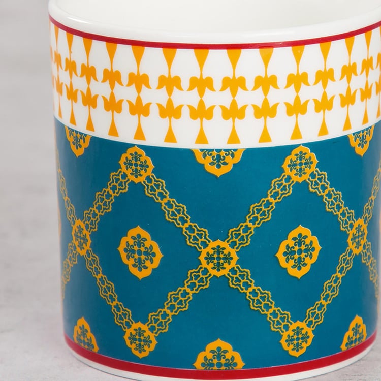 Clay Craft India Circus Swirling Safari Multicolour Ceramic Coffee Mug - 230ml - Set of 6