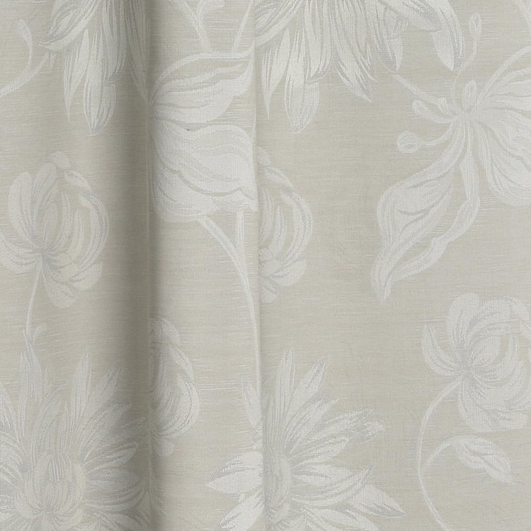 D'DECOR Beige Patterned Door Curtain- 135 x 225 cm