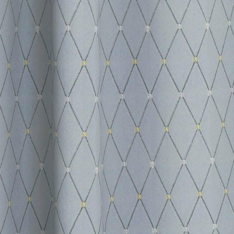 D'DECOR Grey Geometric Print Door Curtain -135 x 270 cm