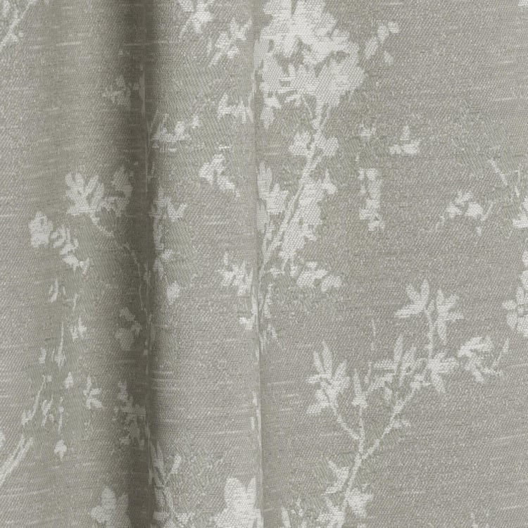 D'DECOR Grey Floral Pattern Door Curtain- 135 x 225 cm