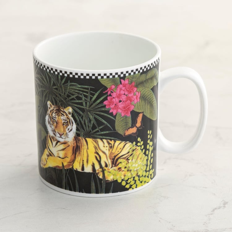 Courage Shaurya Multicolour Printed Bone China Mug - 400 ml - Set of 2