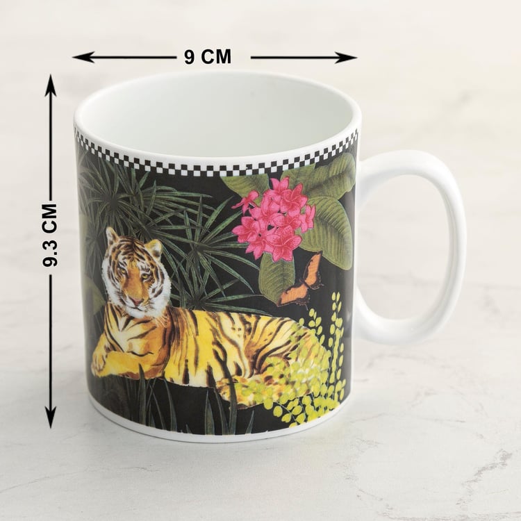 Courage Shaurya Multicolour Printed Bone China Mug - 400 ml - Set of 2