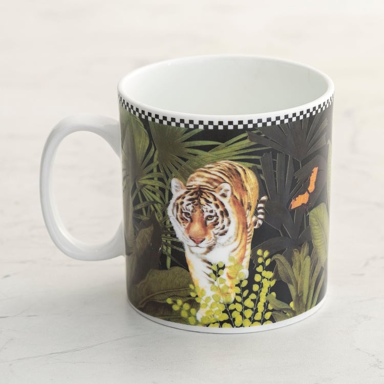 Courage Shaurya Multicolour Printed Bone China Mug - 400 ml - Set of 2