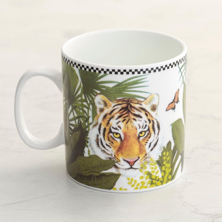 Courage Shaurya Multicolour Printed Bone China Mug - 400 ml - Set of 2