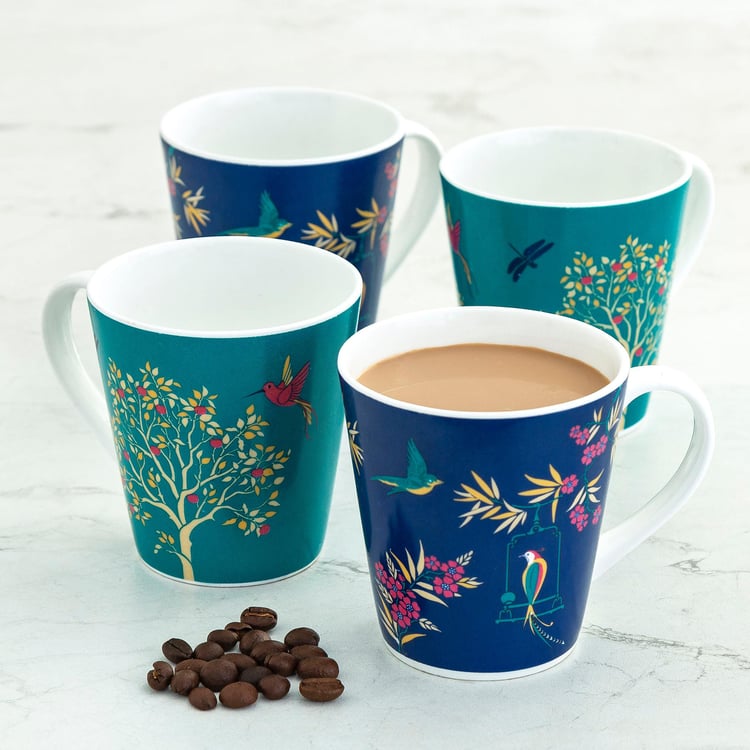 Hope-Aspire Multicolour Bone China Mugs Set - 4Pcs