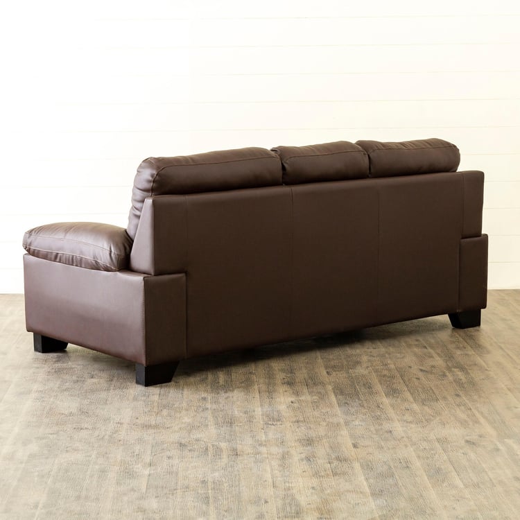 Winchester Half Leather 3-Seater Sofa - Brown