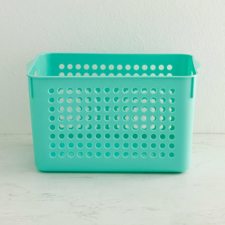 Regan Teal Textured Polypropylene Storage Basket