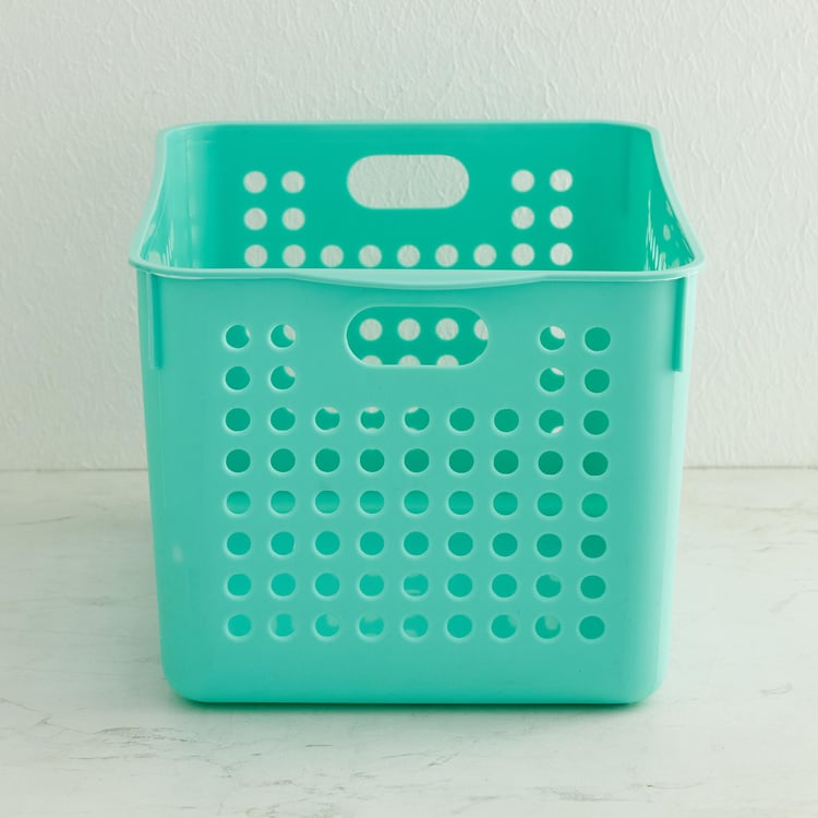 Regan Teal Textured Polypropylene Storage Basket