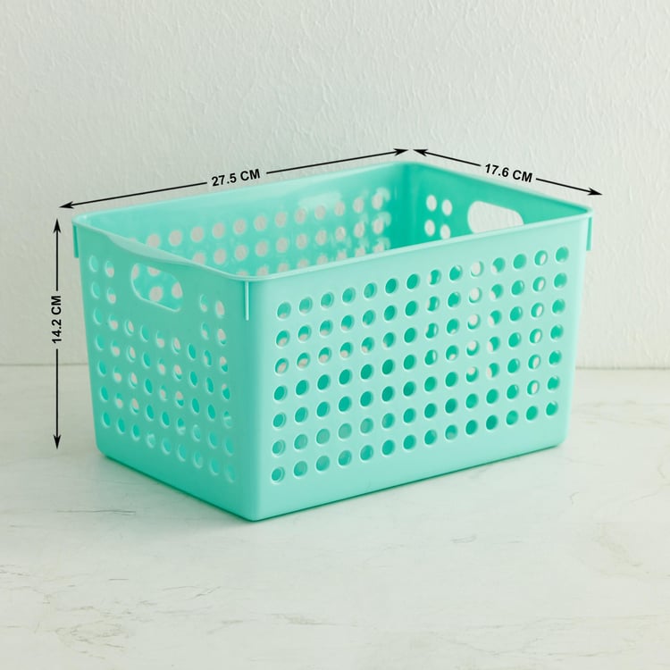 Regan Teal Textured Polypropylene Storage Basket