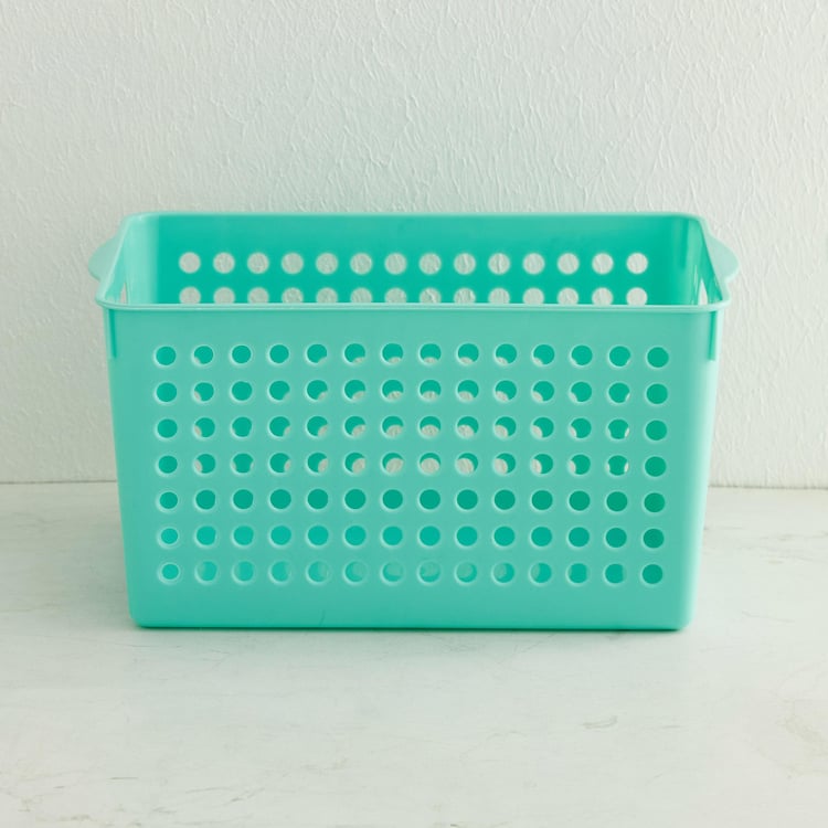 Regan Teal Textured Polypropylene Storage Basket