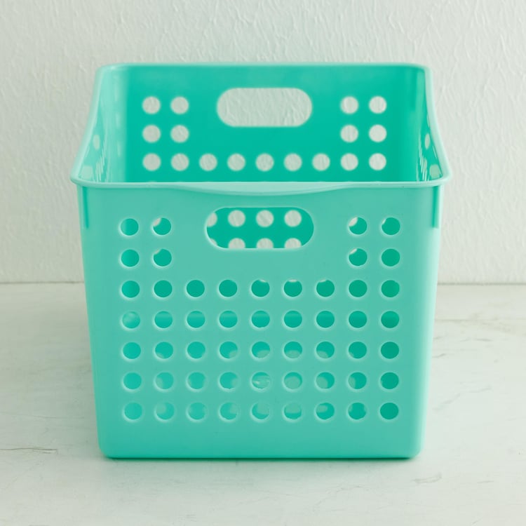 Regan Teal Textured Polypropylene Storage Basket