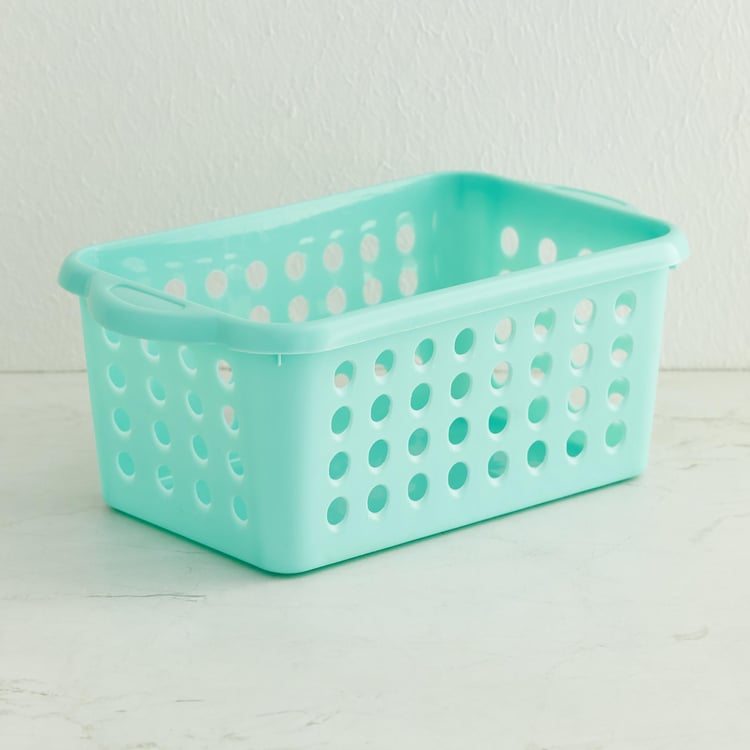 Regan Teal Textured Polypropylene Storage Basket