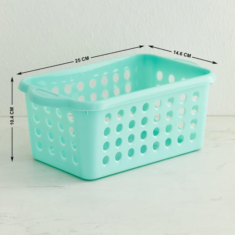 Regan Teal Textured Polypropylene Storage Basket