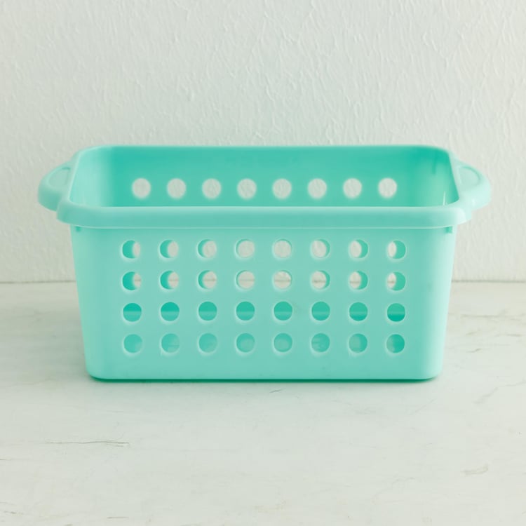 Regan Teal Textured Polypropylene Storage Basket