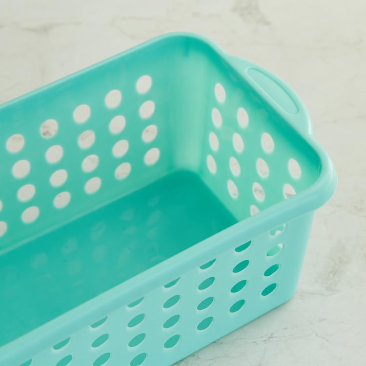 Regan Teal Textured Polypropylene Storage Basket
