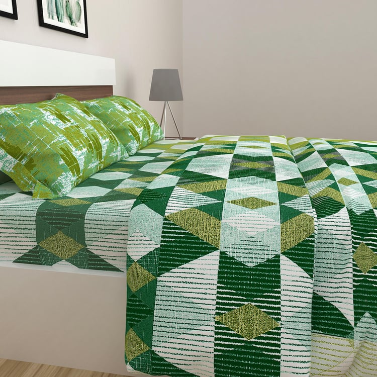 SPACES Miami Geometric Printed Bed In A Bag- Set of 4- Cotton