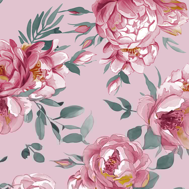 SPACES Miami Pink Floral Printed Double Bedsheet Set- 3pcs