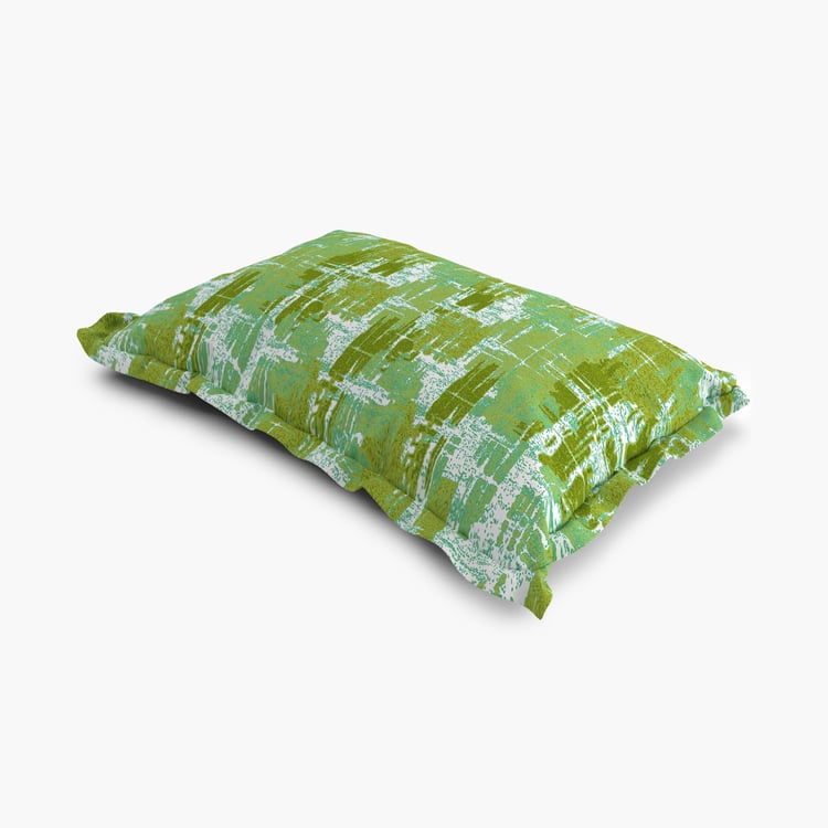 SPACES Miami Green Geometric Print Cotton Pillow Covers- 68x43cm-Set of 2