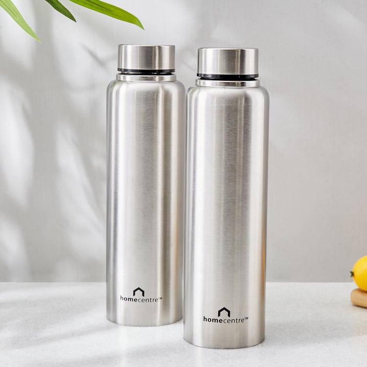 Victory Set of 2 Stainless Steel Fridge Water Bottles - 950ml