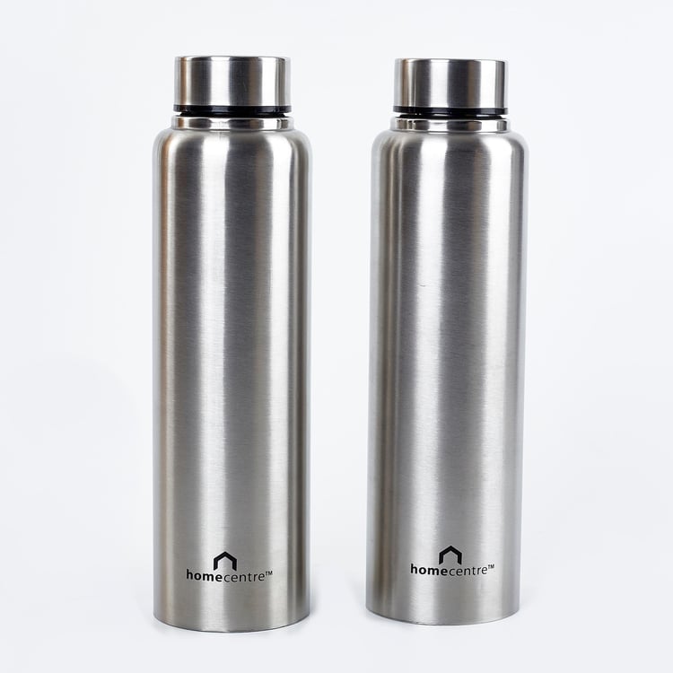 Victory Set of 2 Stainless Steel Fridge Water Bottles - 950ml