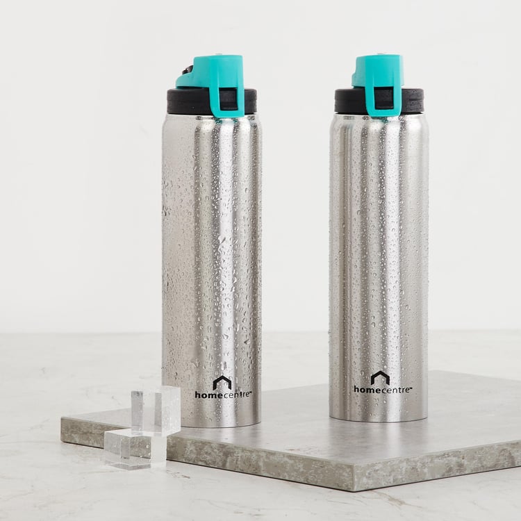 Victory Set of 2 Steel Sports Water Bottles - 950ml