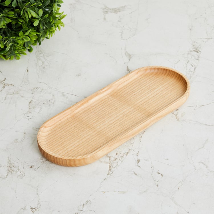 Epoxy Nicole Brown Textured Oval Ash Wood Tray