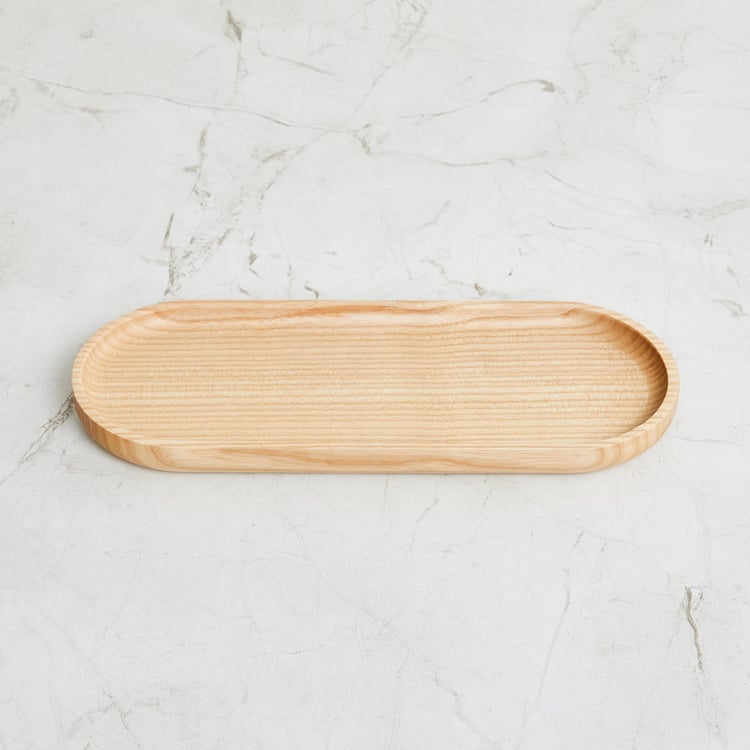 Epoxy Nicole Brown Textured Oval Ash Wood Tray