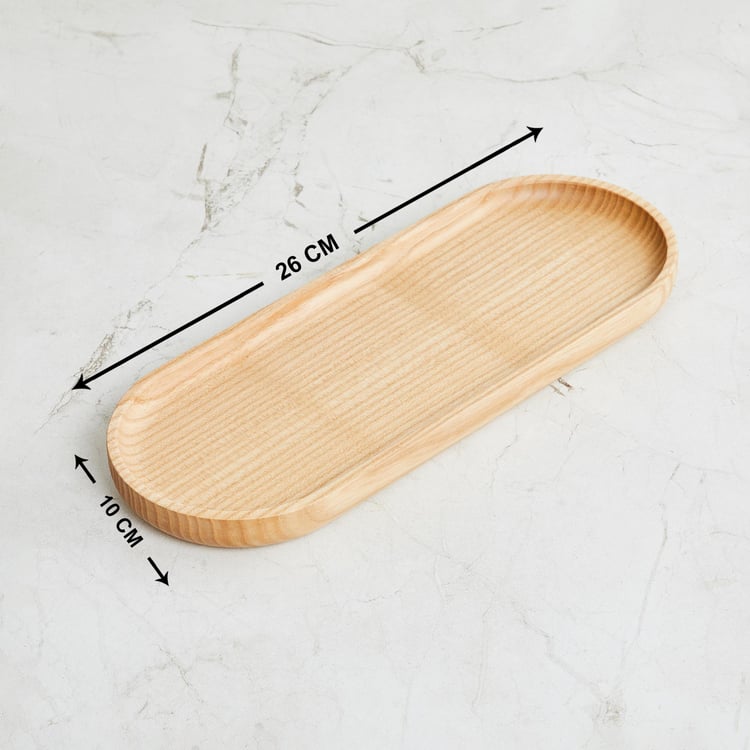 Epoxy Nicole Brown Textured Oval Ash Wood Tray