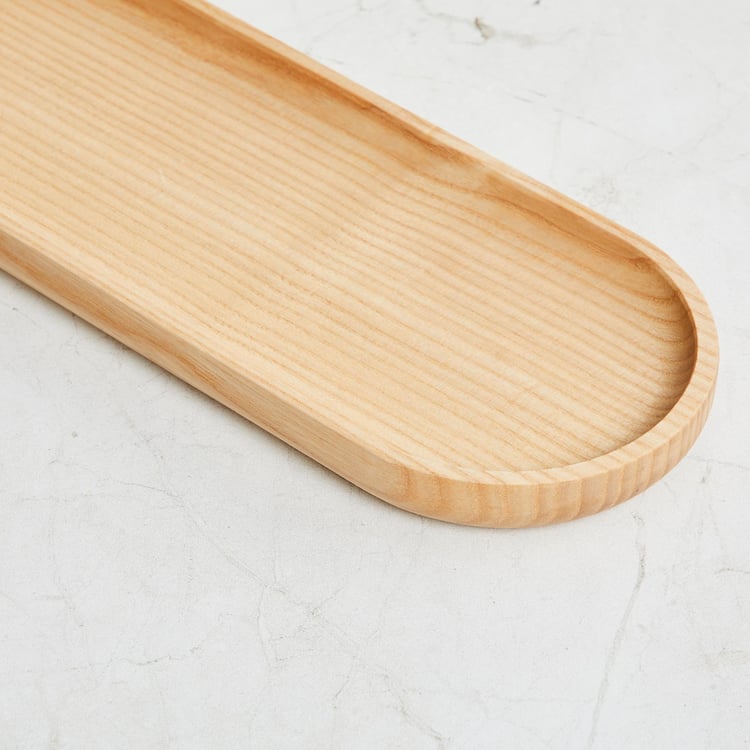 Epoxy Nicole Brown Textured Oval Ash Wood Tray