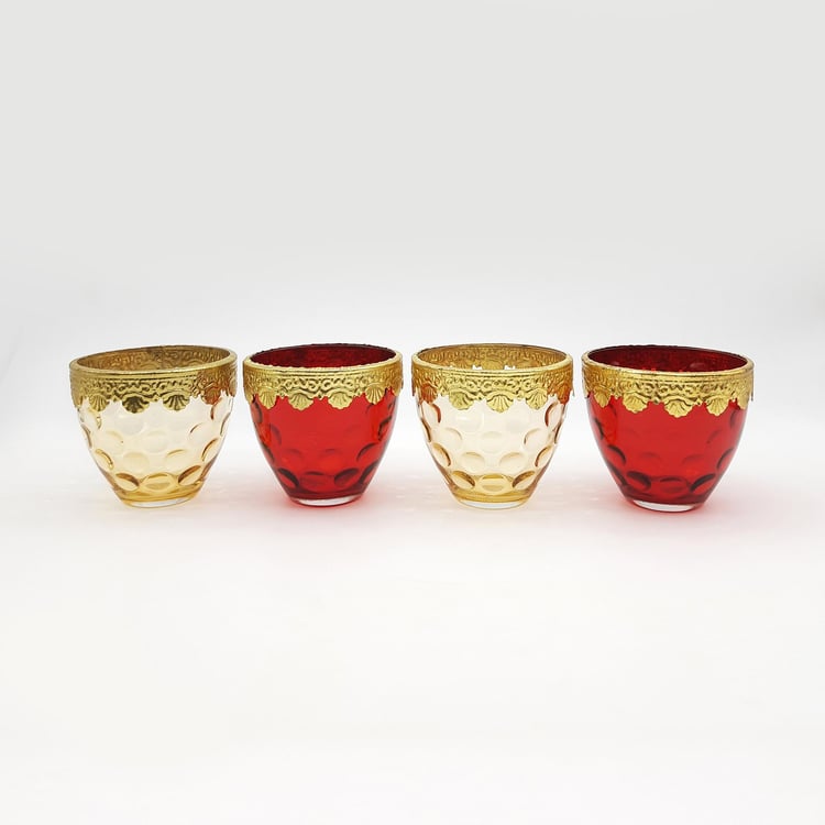 Corsica Set of 4 Glass T-Light Holders