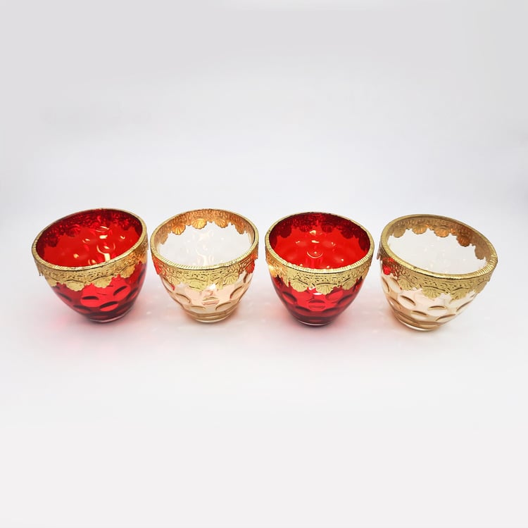 Corsica Set of 4 Glass T-Light Holders