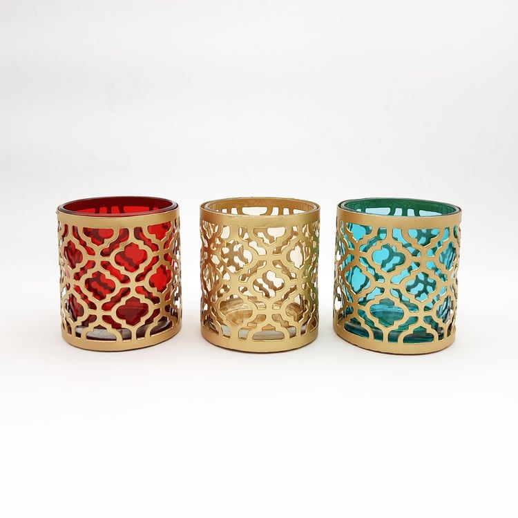 Corsica Set of 3 Metal Candle Holders