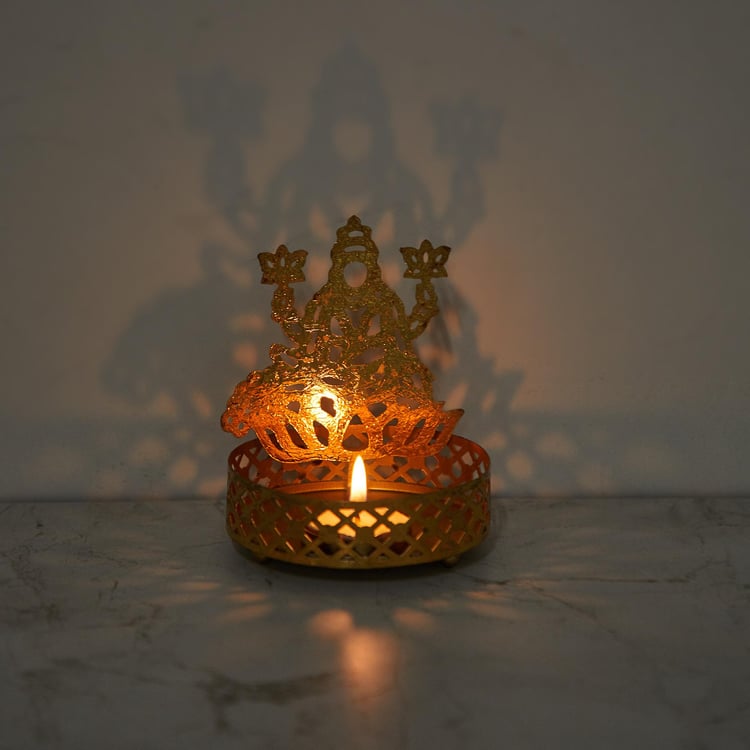 Corsica Mystic India Metal Lakshmi T-Light Holder