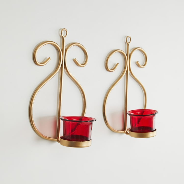 Corsica Set of 2 Metal Wall Hanging Candle Holders