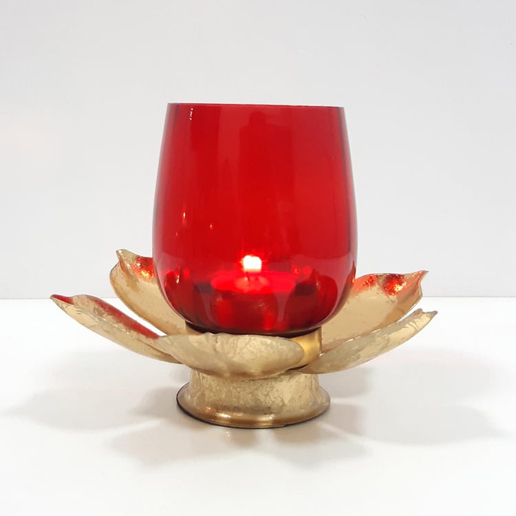 Corsica Kamal Glass Lotus Votive Holder