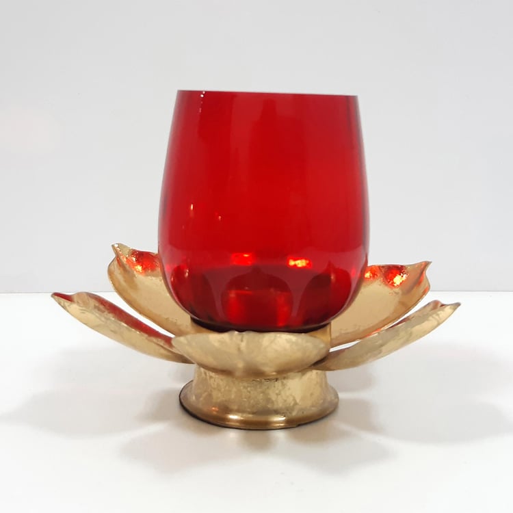 Corsica Kamal Glass Lotus Votive Holder