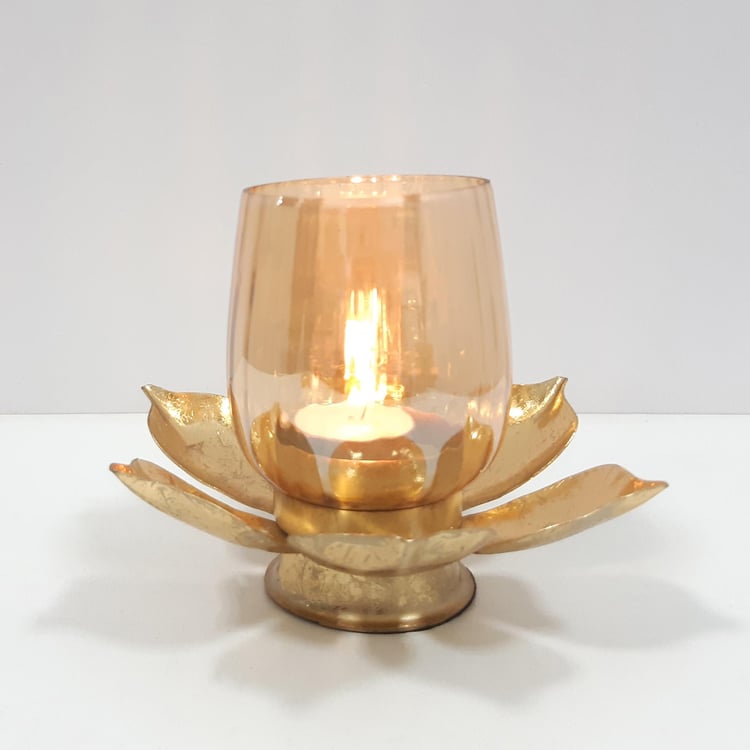 Corsica Metal Lotus Votive Holder