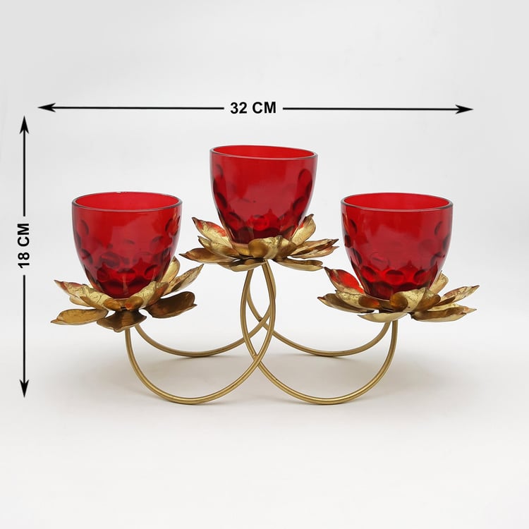 Corsica Glass Lotus Candle Holders