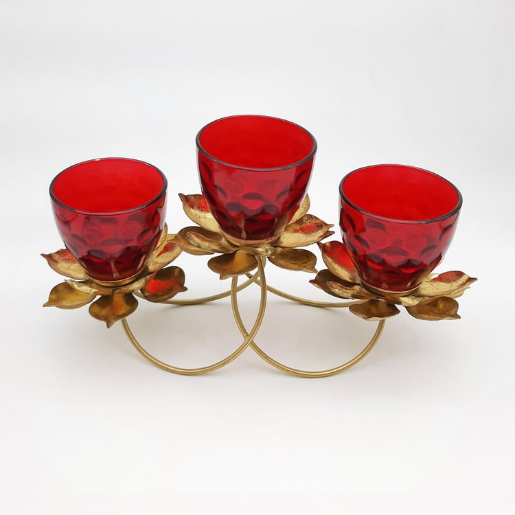 Corsica Glass Lotus Candle Holders