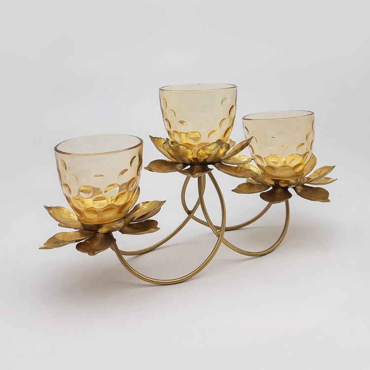 Corsica Glass Lotus Candle Holder