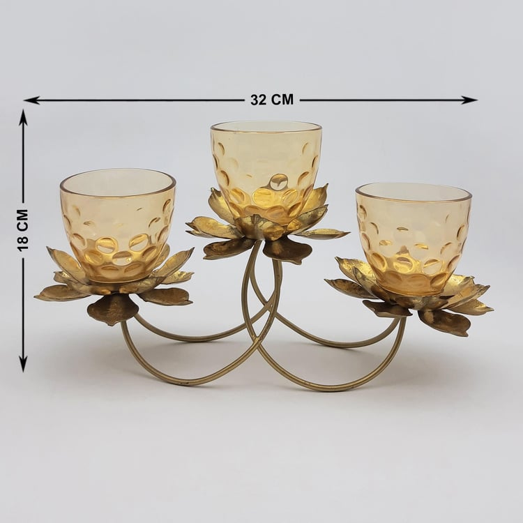 Corsica Glass Lotus Candle Holder