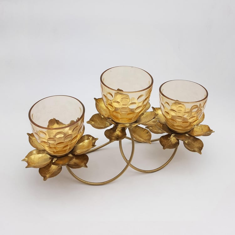 Corsica Glass Lotus Candle Holder