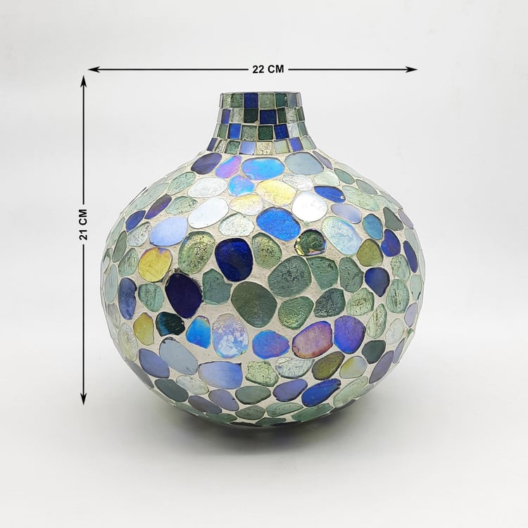 Corsica Glass Pebble Mosaic Vase
