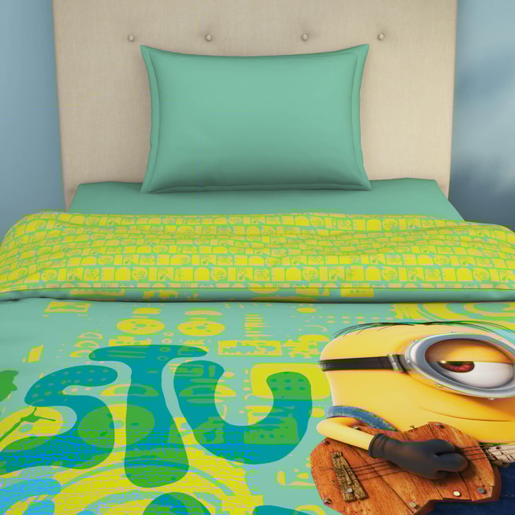 SPACES Universal Lebuddies Minions Multicolour Printed Cotton Single Bed Quilt - 180 TC