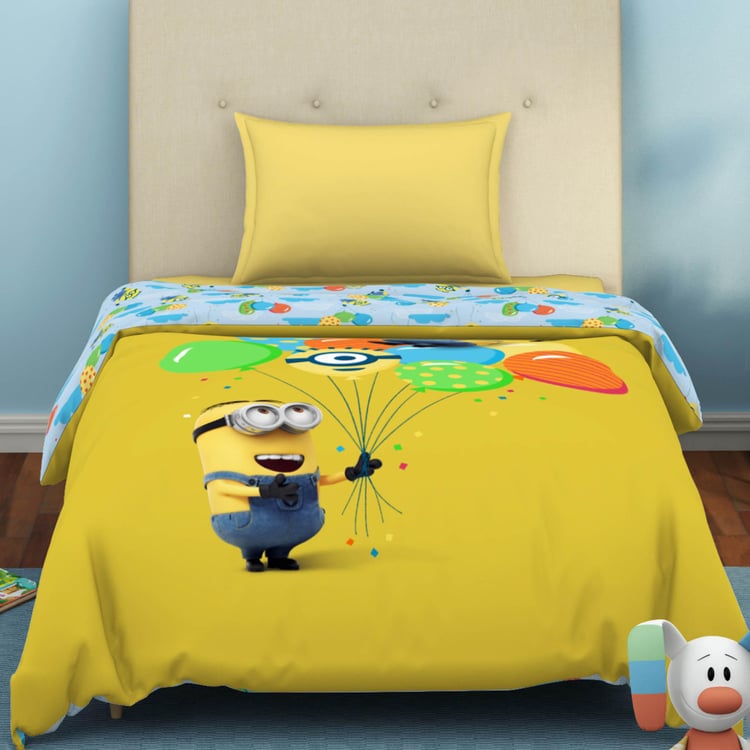 SPACES Universal Party Minions-Yellow Printed Cotton Single Bed Quilt-150x220cm