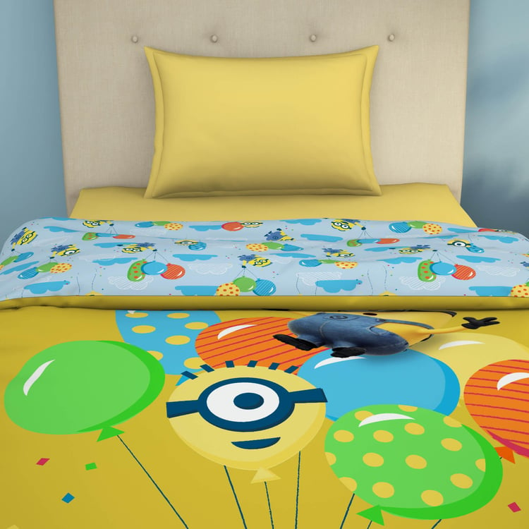 SPACES Universal Party Minions-Yellow Printed Cotton Single Bed Quilt-150x220cm