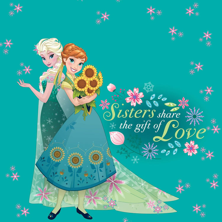 SPACES Disney Frozen - Blue Printed Cotton Single Quilt - 150x220cm